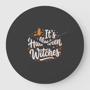 Halloween Hexen Süße Hexe Zitat Design_1 Große Wanduhr