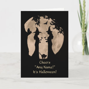 Halloween Hexen trinken Wein Individuelle Name Fro Karte