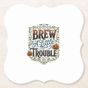 Halloween-Hexen-Typografie Braue Ein Wenig Ärger_1 Untersetzer