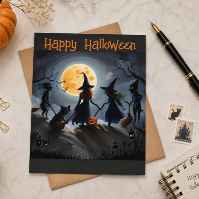 Halloween Hexen und Freunde Postkarte (Von Creator hochgeladen)