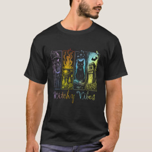 Halloween Hexen-Vibes Hexe Schwarze Katze Kessel B T-Shirt