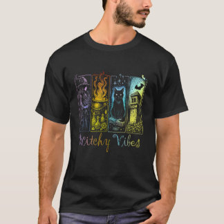 Halloween Hexen-Vibes Hexe Schwarze Katze Kessel B T-Shirt