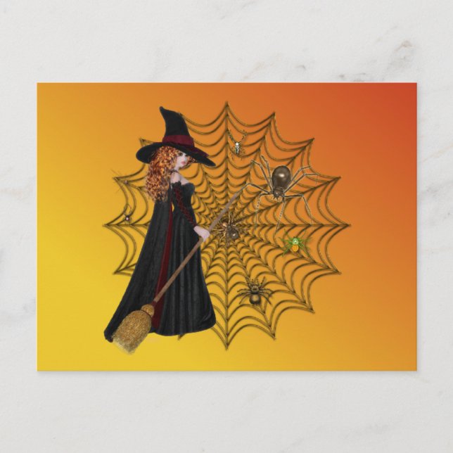 Halloween Hexen Wed Postkarte (Vorderseite)