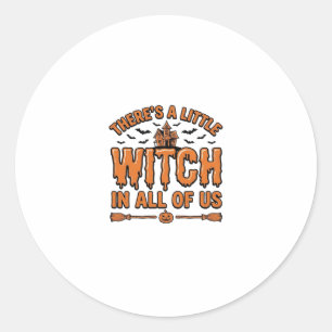 Halloween Hexen Zitat Vintage Vektor Design_1 Runder Aufkleber