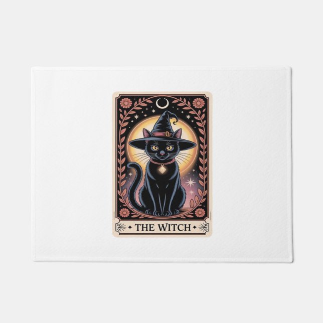 Halloween Hexenaesthetic Cat Lovers Gothic Tarot Fußmatte (Vorderseite)