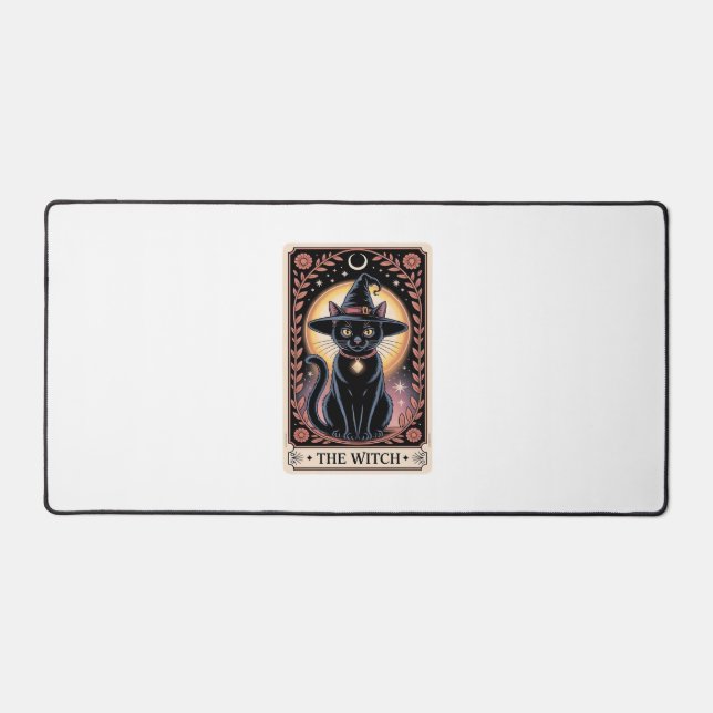 Halloween Hexenaesthetic Cat Lovers Gothic Tarot Schreibtischunterlage (Vorderseite)