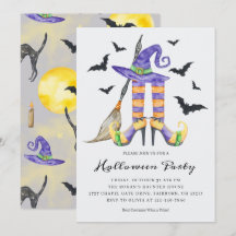 Halloween-Hexenbeine und Hut-Party