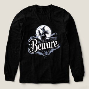 Halloween Hexenbesen Schwarze Katze Mond Grafik Tri-Blend Shirt