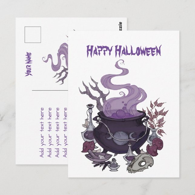 Halloween Hexenbrew Postkarte (Vorne/Hinten)