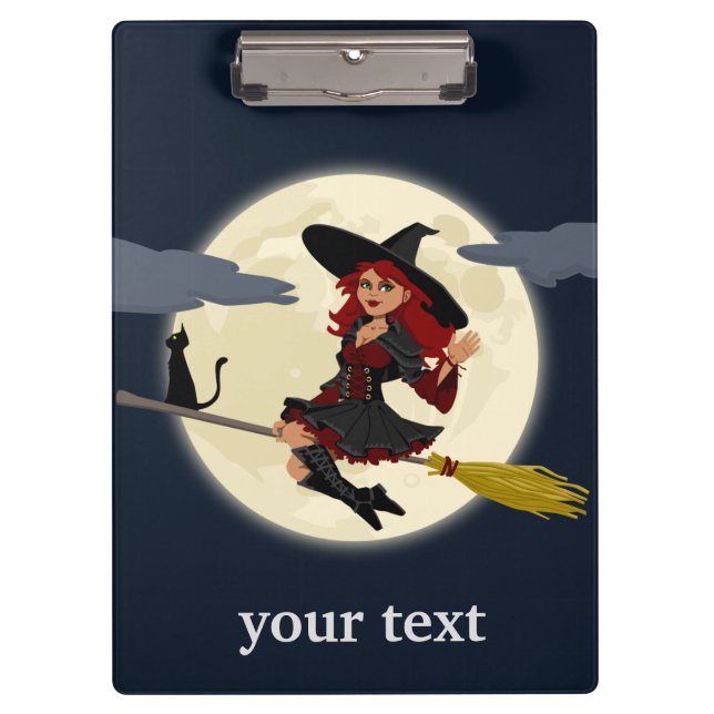 Halloween Hexendesign anpassen Klemmbrett (Vorderseite)