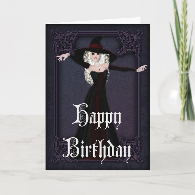 Halloween Hexenfall Saison Happy Birthday Card Karte (Vorderseite)