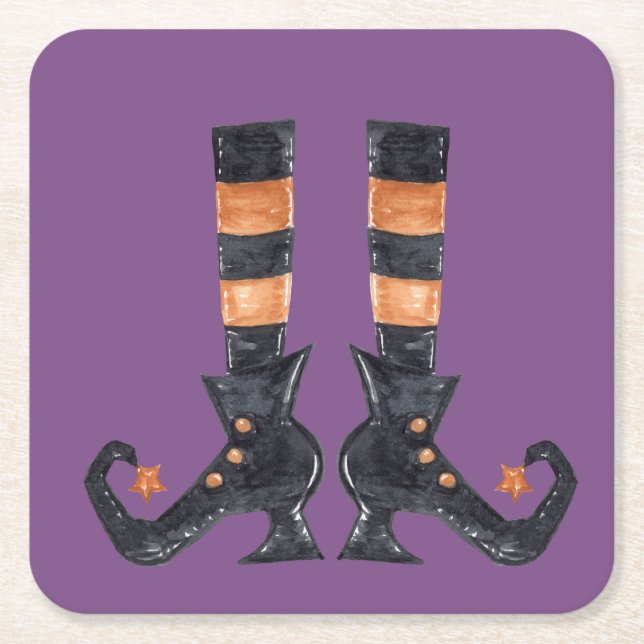 Halloween Hexenfeet Rechteckiger Pappuntersetzer (Vorderseite)
