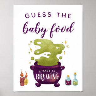 Halloween Hexengarten raten das Baby-Food-Zeichen Poster