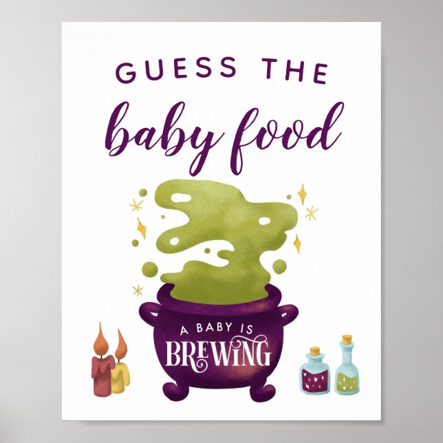 Halloween Hexengarten raten das Baby-Food-Zeichen Poster (Vorne)
