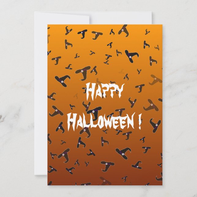 Halloween Hexenhats Flachkarte (Vorderseite)
