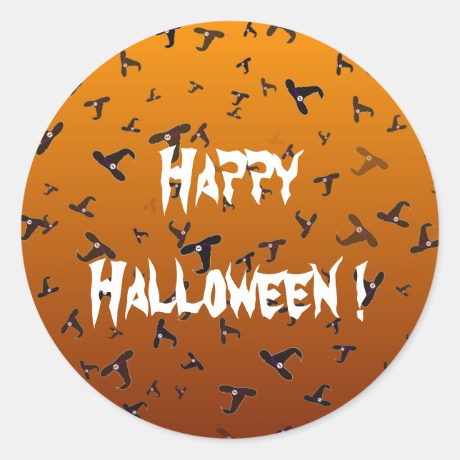Halloween Hexenhats Runder Aufkleber (Vorderseite)
