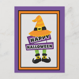 Halloween Hexenhut & Feet Postkarte
