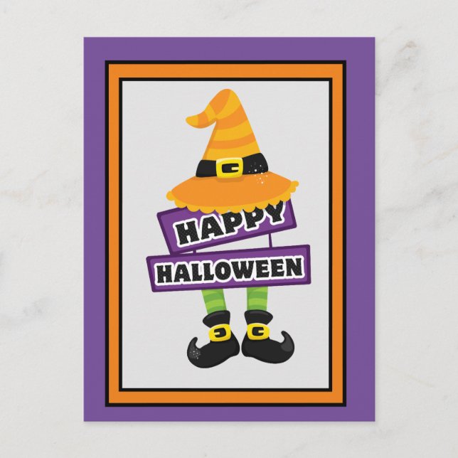 Halloween Hexenhut & Feet Postkarte (Vorderseite)