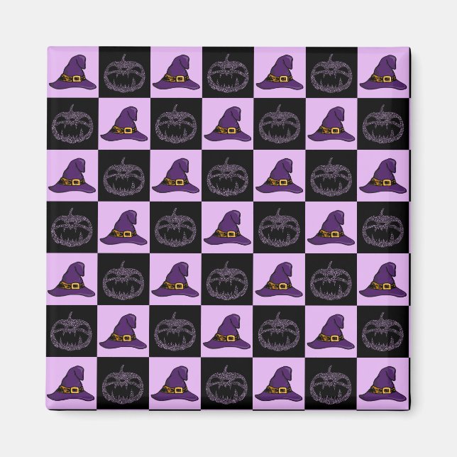 Halloween Hexenhut Pumpkin-Gesichtspunkt Spooky Mu Magnet (Vorne)