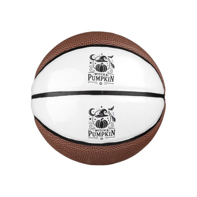 Halloween Hexenhut und Pumpkin Design Magic Art Mini Basketball (Vorderseite)