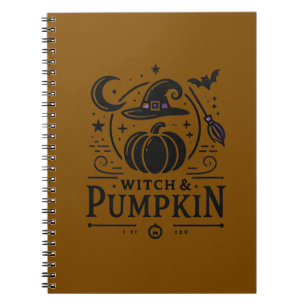 Halloween Hexenhut und Pumpkin Design Magic Art Notizblock