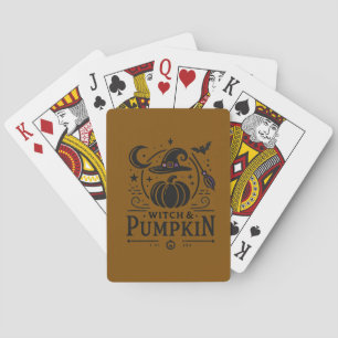Halloween Hexenhut und Pumpkin Design Magic Art Spielkarten