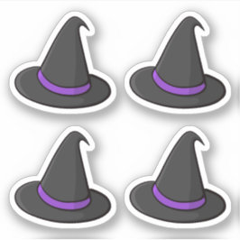 Halloween-Hexenhutenheber, Set von vier Aufklebern Aufkleber