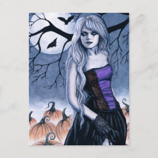 Halloween Hexenkarte Postkarte