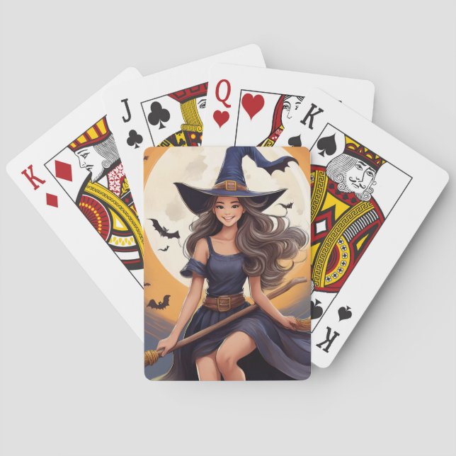 Halloween Hexenkarte Spielkarten (Rückseite)