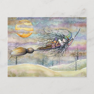 Halloween Hexenkarte von Molly Harrison Postkarte