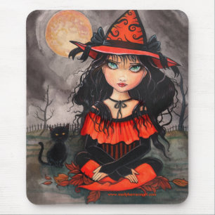 Halloween Hexenkat Mousepad