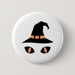 Halloween-Hexenkatze Button