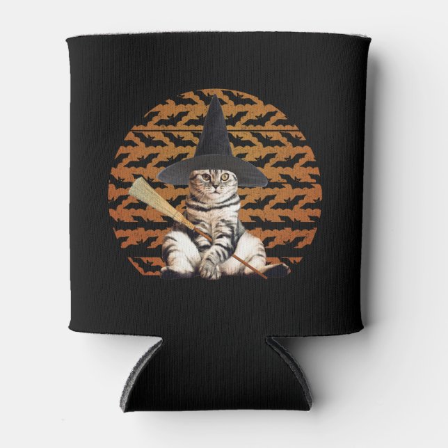 Halloween Hexenkatze Dosenkühler (Vorderseite)
