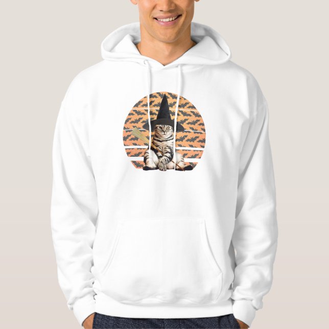 Halloween Hexenkatze Hoodie (Vorderseite)