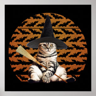 Halloween Hexenkatze Poster