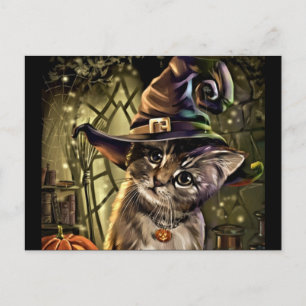 Halloween Hexenkatze Postkarte