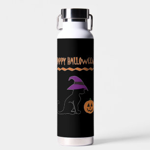 Halloween Hexenkatze und Kürbis Trinkflasche
