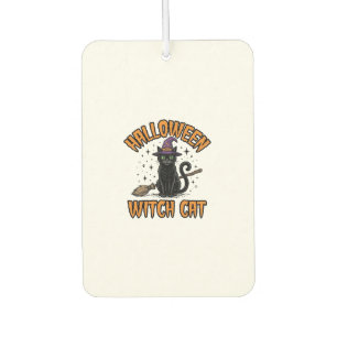 Halloween-Hexenkatze Vintage-Stich-Design_1 Autolufterfrischer