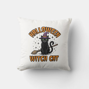 Halloween-Hexenkatze Vintage-Stichdesign_1 Kissen