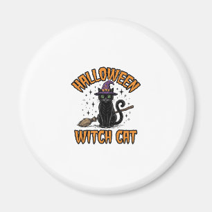 Halloween-Hexenkatze Vintage-Stichdesign_1 Magnet