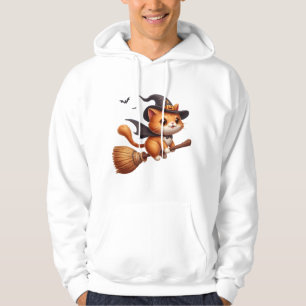 Halloween Hexenkatzen reiten Broomstick Fledermäus Hoodie