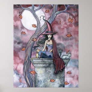 Halloween Hexenkatzenplakat von Molly Harrison Poster