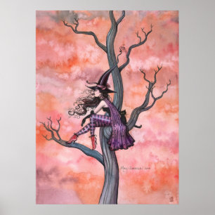 Halloween Hexenkatzenplakat von Molly Harrison Poster