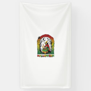 Halloween Hexenkessel braut schwarze Katze Gruseli Banner