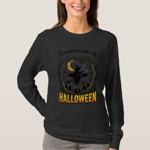 Halloween Hexenkessel Mond Friedhof Verdrehter Bau T-Shirt