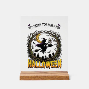 Halloween Hexenkessel Mond Friedhof Verdrehter Tre Acrylschild