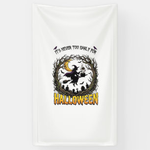 Halloween Hexenkessel Mond Friedhof verdrehter Tre Banner
