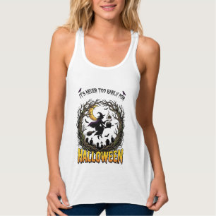 Halloween Hexenkessel Mond Friedhof Verdrehter Tre Tank Top