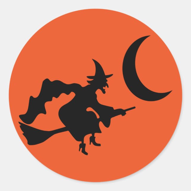 Halloween Hexenkleber Runder Aufkleber (Vorderseite)