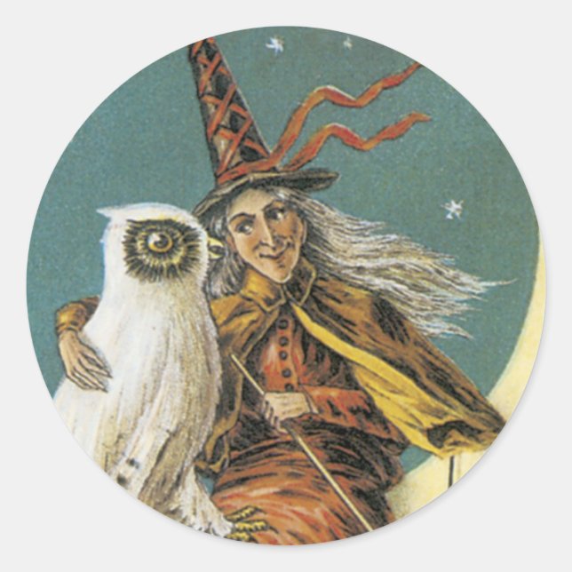 Halloween Hexenkleber Runder Aufkleber (Vorderseite)